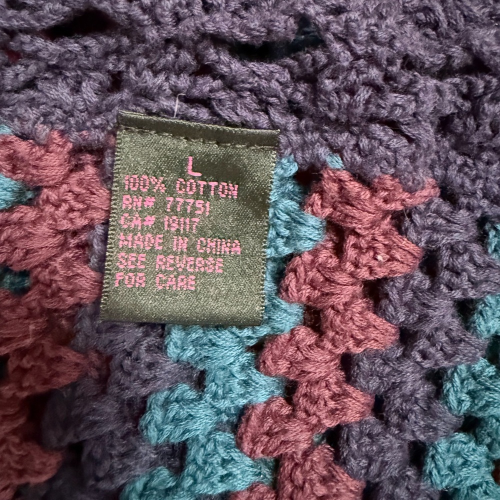 Betsey Johnson Burgundy & Teal Crochet Mini Dress - Picture 5 of 6
